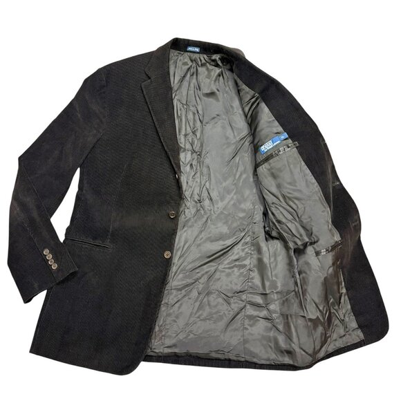 Polo Ralph Lauren Black Cotton Corduroy Made in Italy Blazer - Picture 7 of 12